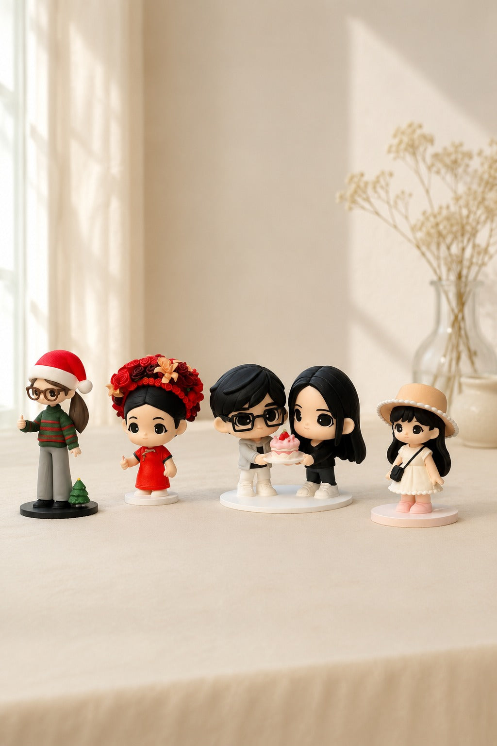 Custom Family Figurine Gift from Photos finished customer example
